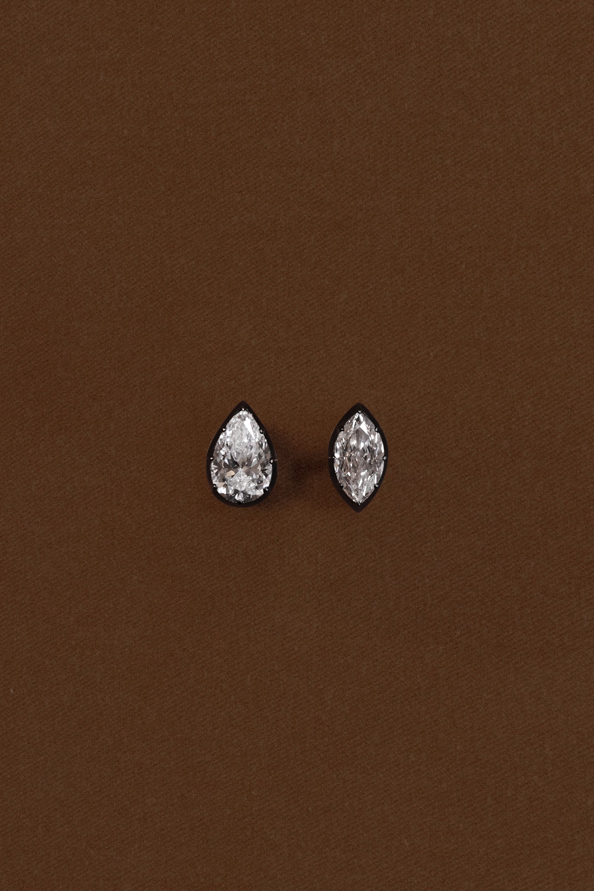 “Regency” Two-Tone Marquise (1ct) Rose-Back Studs Diamond