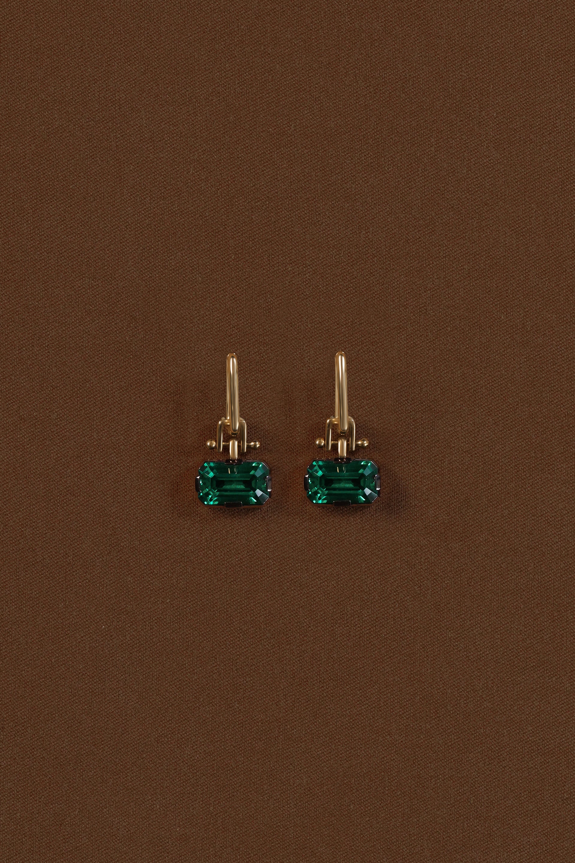 “Regency” Two-Tone Emerald Earrings