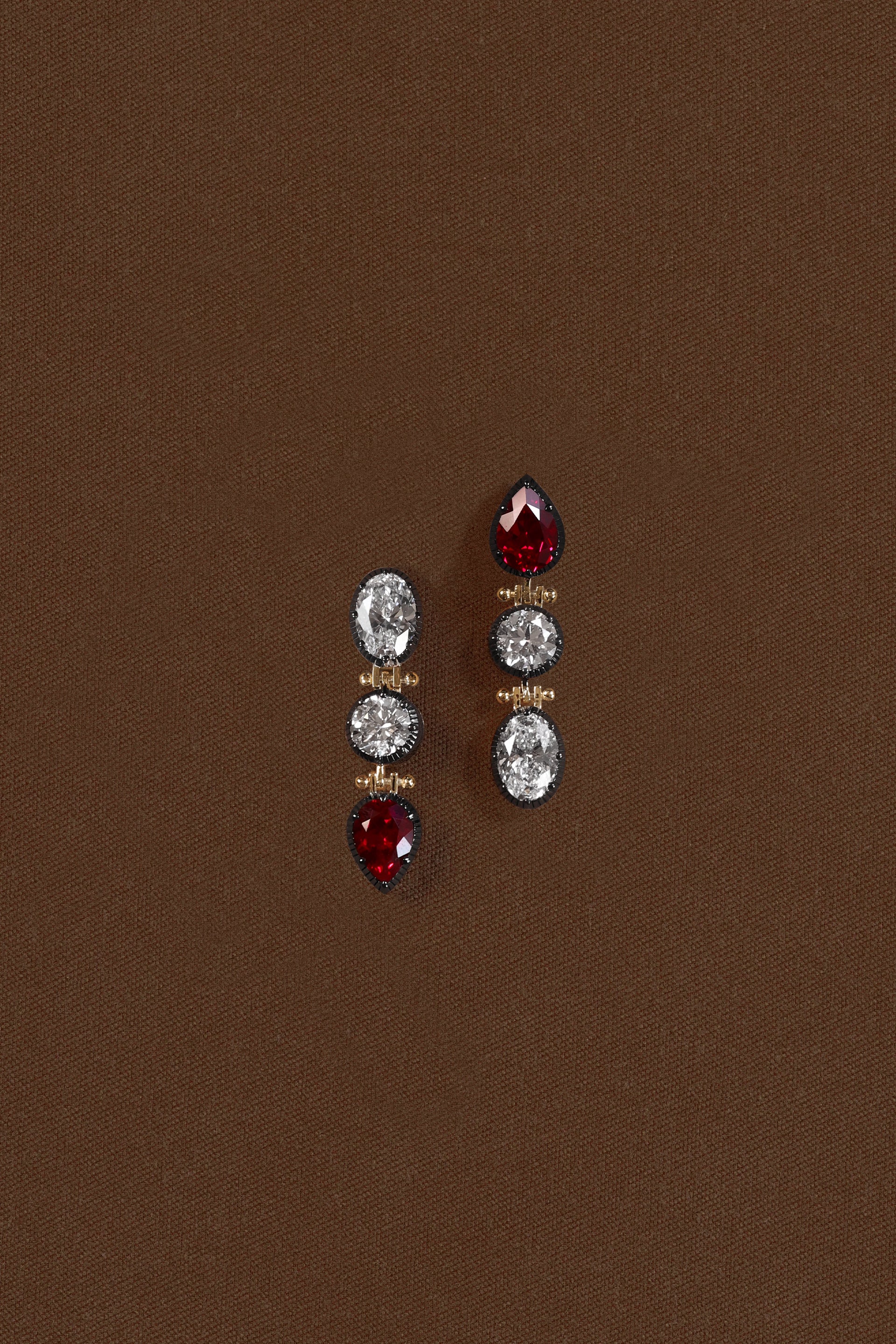 “Regency” AB Two-Tone Diamond & Ruby Earrings