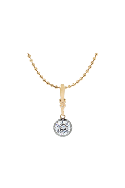 "Silk" Rose-Back Round Diamond Pendant Necklace